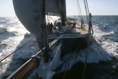 NY sailing yacht Pioneer bowsprit
